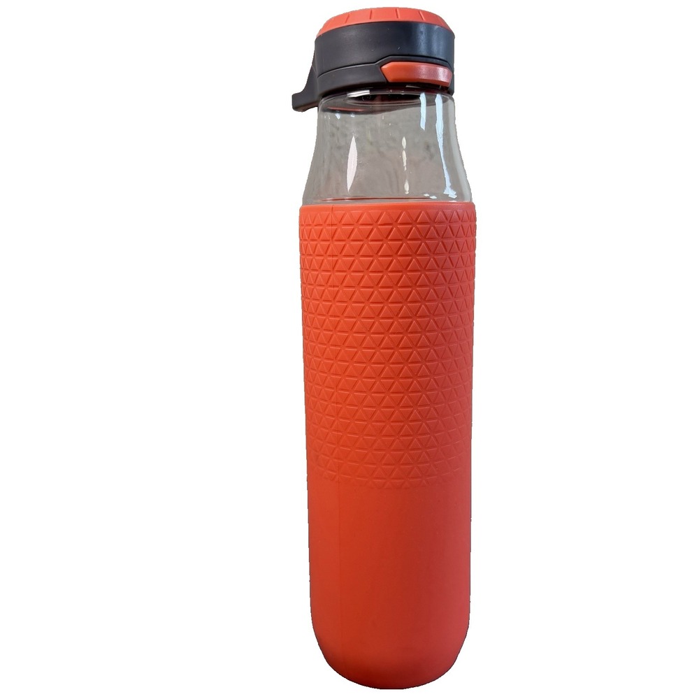 ZULU 34 oz Water Bottle Orange Flip Lock Lid Silicone Sleeve Plastic BPA Free - Picture 2 of 6